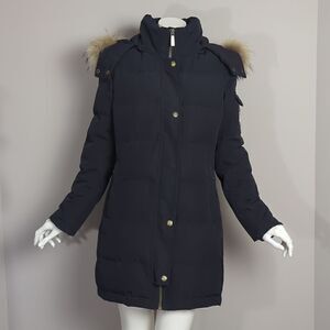 Michael kors down winter coat real fur trim black puffer xs